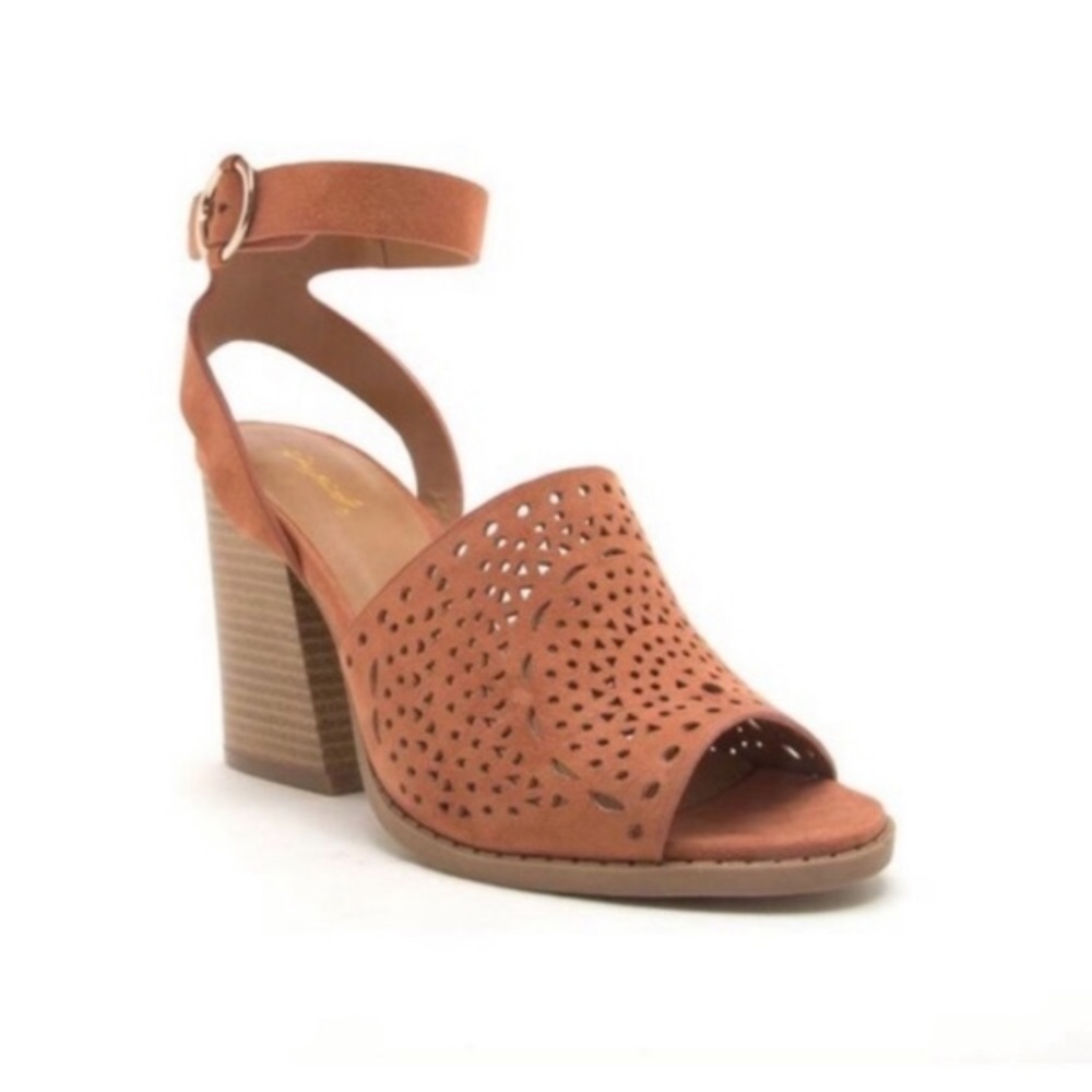 Suede Leatherette Sandal Wedge